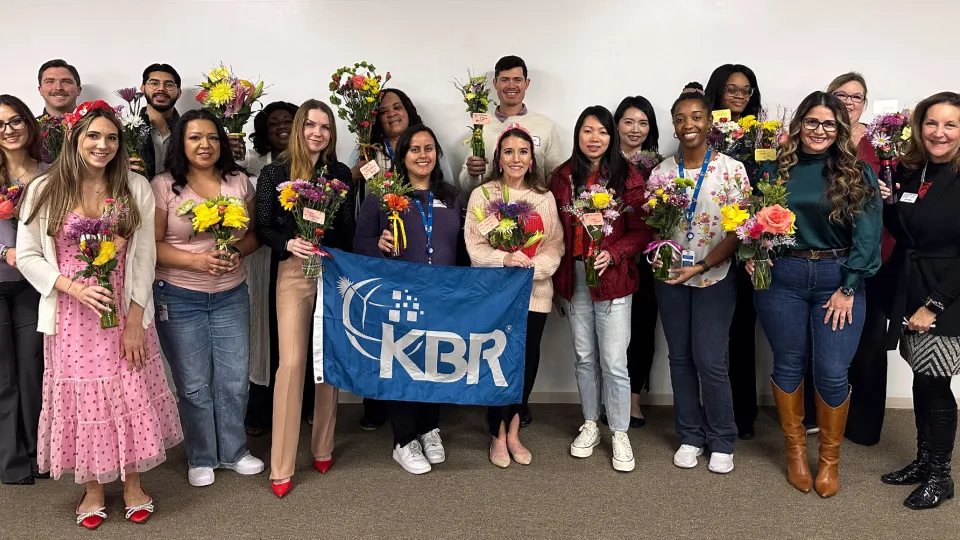 KBR Impact Houston Making Bouquets for Elderly Home