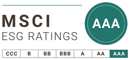 MSCI ESG Ratings graphic showing AAA highlighted